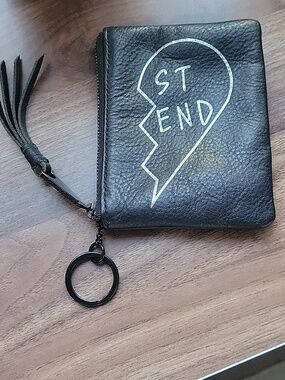 Rebecca Minkoff Black Leather Logo Coin Purse Pouch